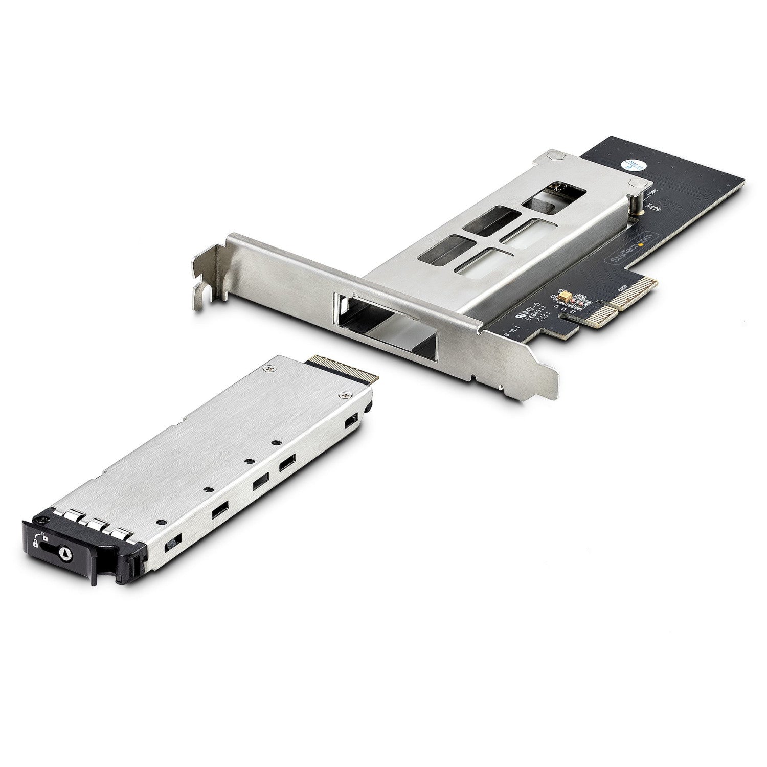 StarTech.com Rack rimovibile per SSD M.2 NVMe a PCIe x4 / Backplane mobile per slot di espansione PCI Express, Installazione senza attrezzi, Alloggiamento PCIe 4.0/3.0 Hot-Swap, Blocco a chiave