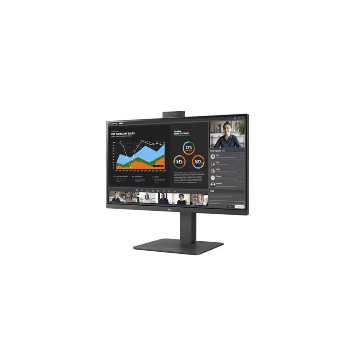 LG 24BR750E-A Monitor Docking 24" Full HD IPS USB-C Con Webcam E Speaker Integrati