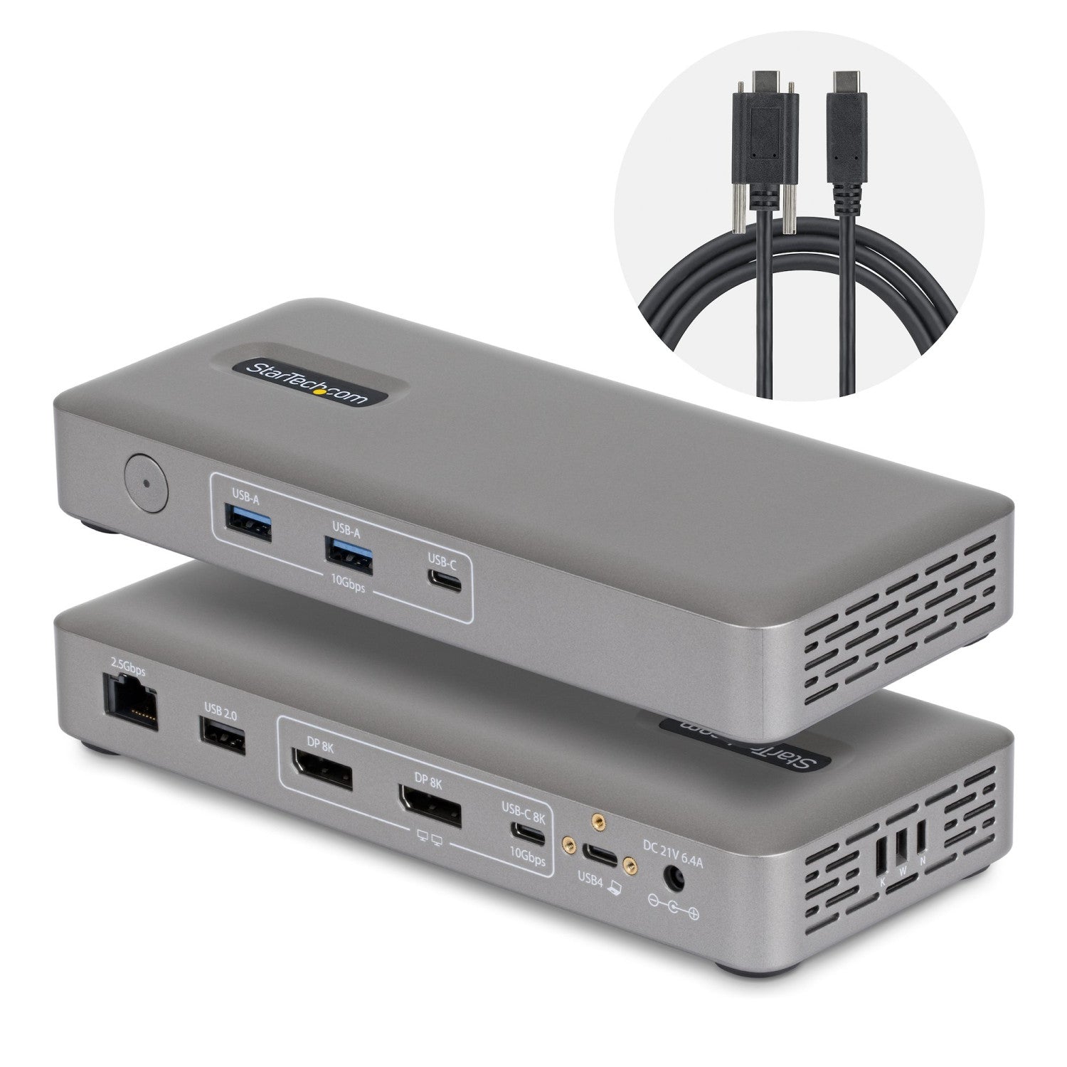 StarTech.com 208UE-USB4-DOCK replicatore di porte e docking station per laptop Cablato Grigio