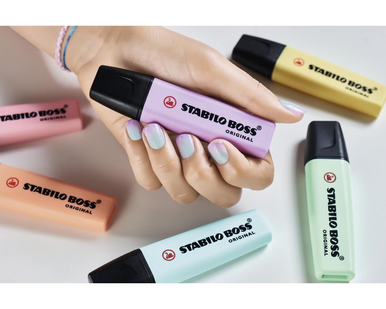 STABILO Boss Original Pastel evidenziatore 4 pz Punta smussata Lillà, Menta, Rosa, Turchese