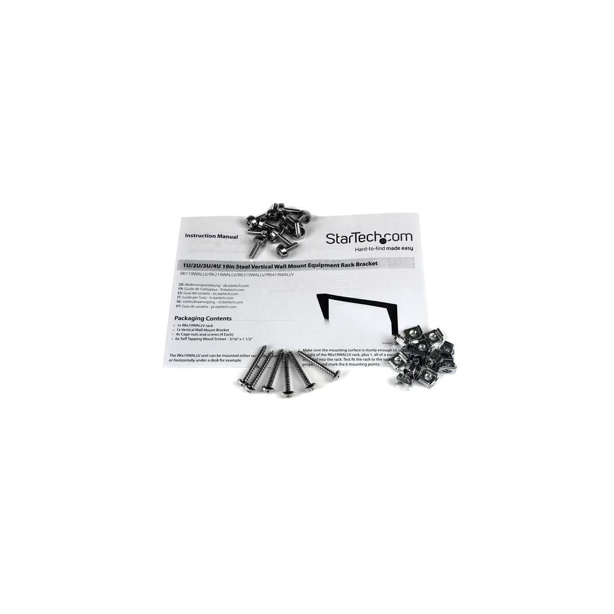 StarTech.com RK419WALLV rack Da parete Nero