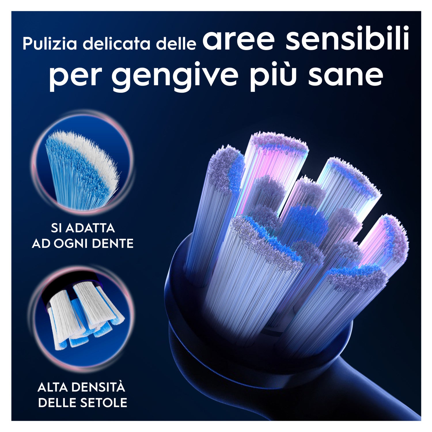 Oral-B Testine di Ricambio iO Series Gentle Care Nere, Testine Rotonde Originali, per Gengive Sensibili, 2 Testine