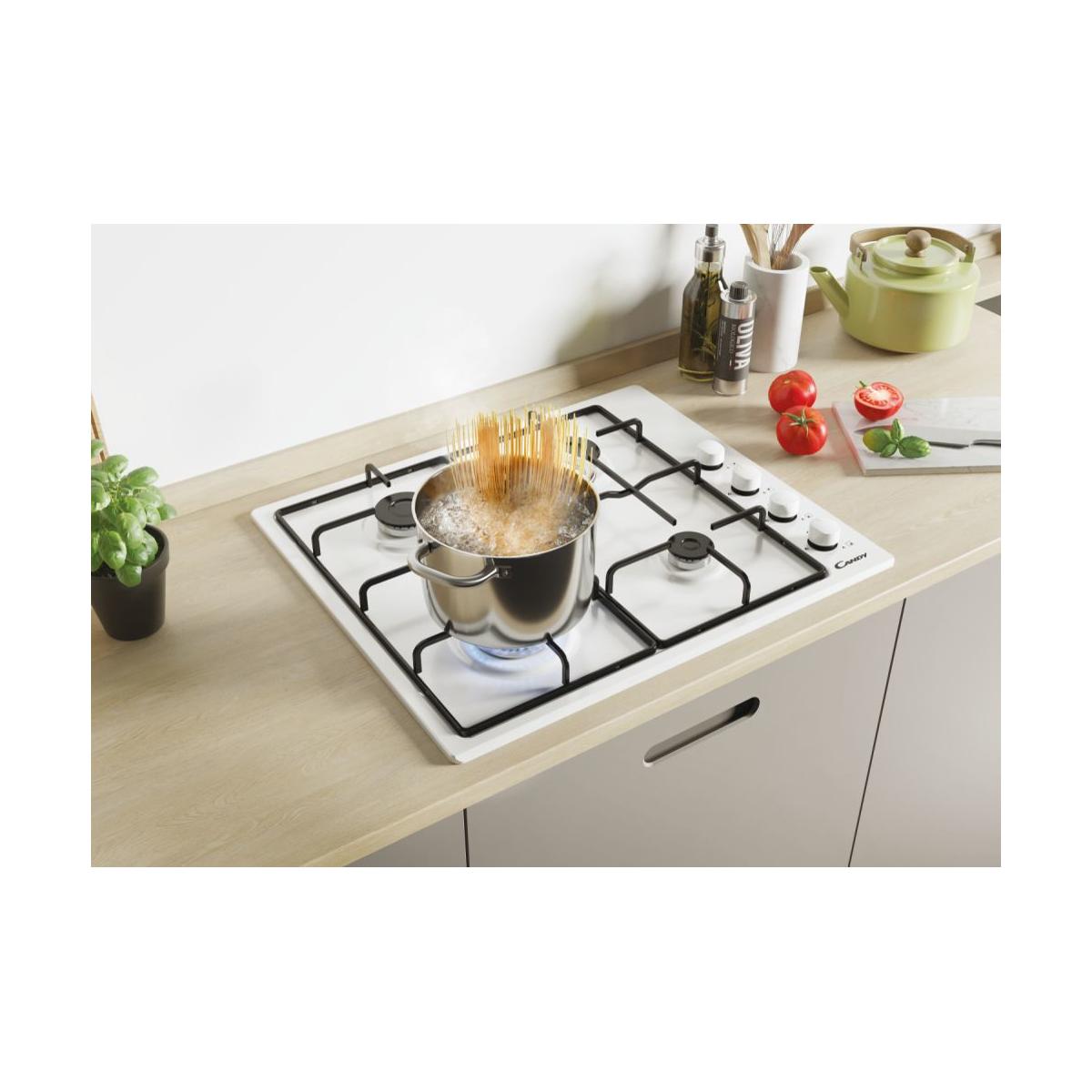 Candy Idea CHW6LWW Piano Cottura da Incasso Gas 4 Fornelli Bianco
