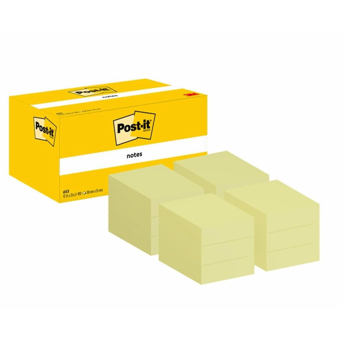 Post-It 7100296172 pouch autoadesiva Rettangolo Giallo 100 fogli Autoadesivo