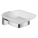 Gedy Portasapone Da Parete Tonga In Acciaio Inox E Vetro Satinato Cromato 10,3x11,6x5 Cm