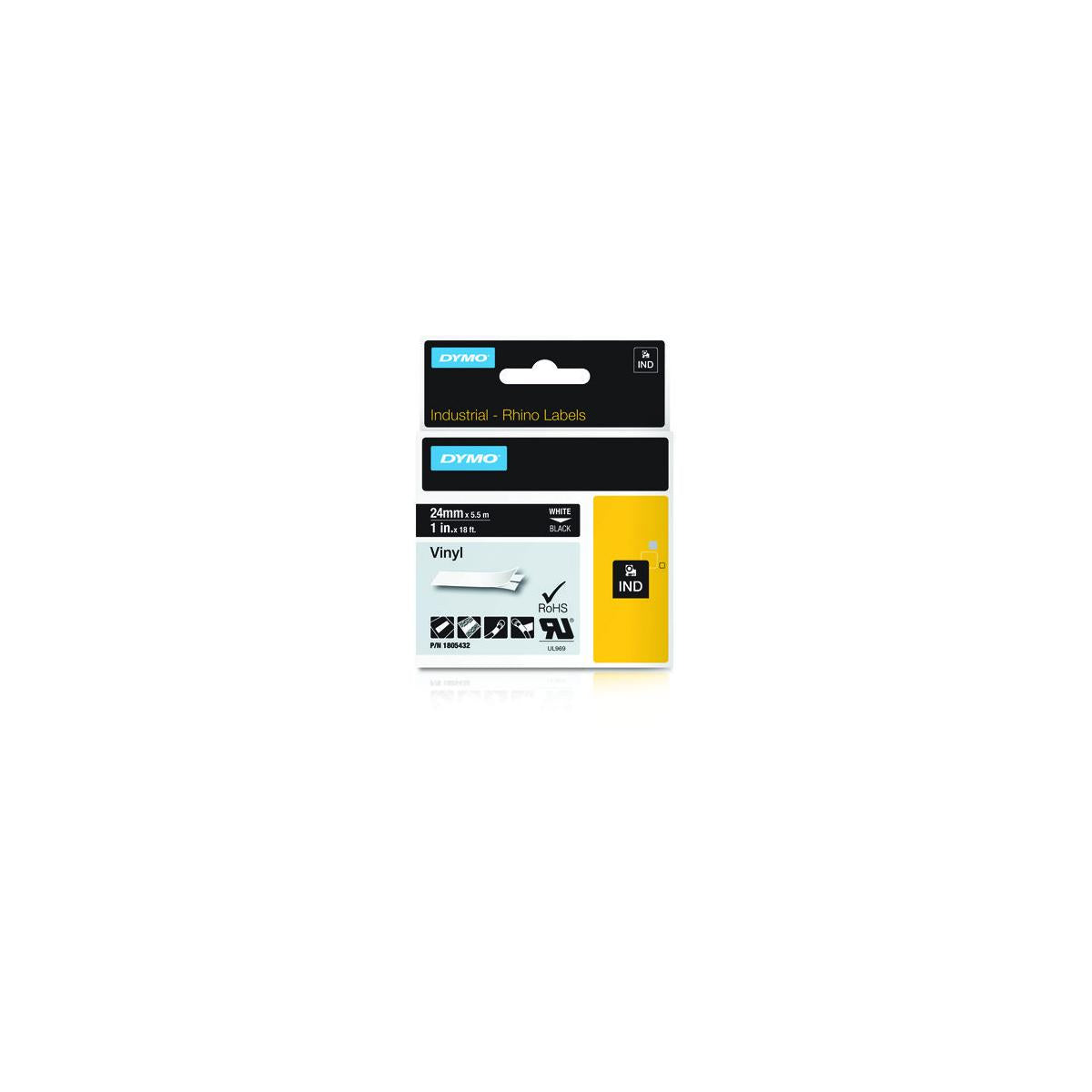 DYMO 1805432 nastro per etichettatrice Bianco su nero