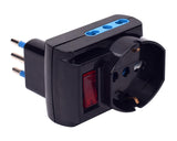 Adattatore MULTISIZE PP2386 1 presa 10/16A 2 prese 1016A Interruttore di sicurezza CE
