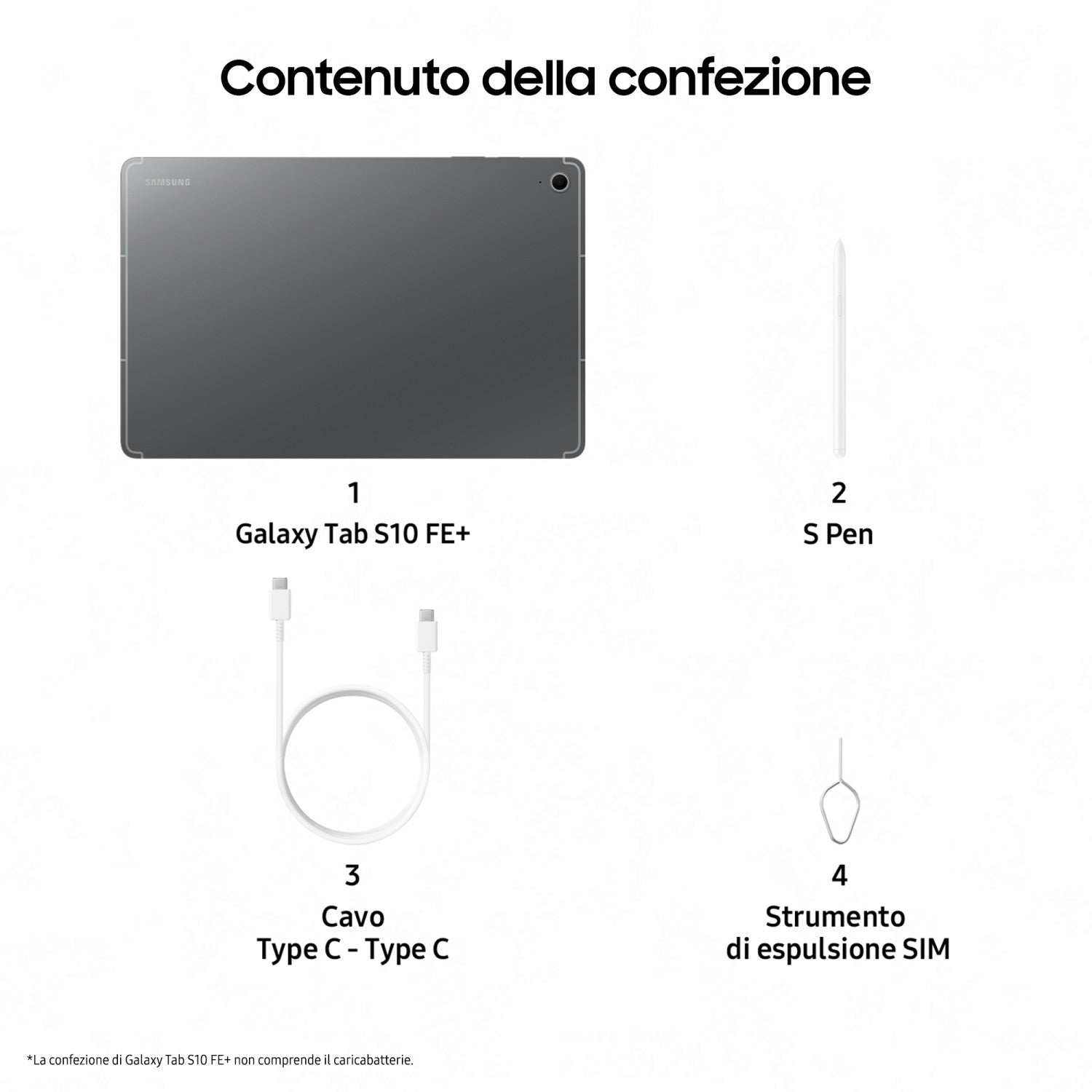 Samsung Galaxy Tab S10 FE , Android Tablet, Display 13.1"LCD, Wifi, RAM 8GB, 128GB, 10.090 mAh, S Pen, Android 15, IP68, Gray