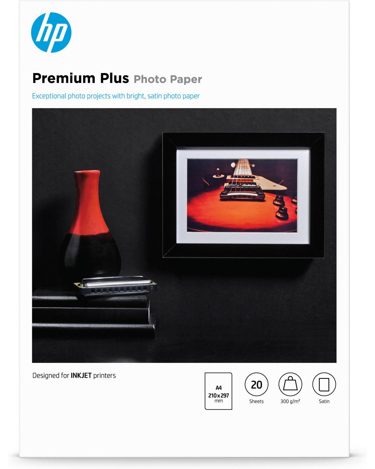 HP Premium Plus Photo Paper Satin 300 g m2 A4 210 x 297 mm 20 sheets carta fotografica A3 Semi lucida