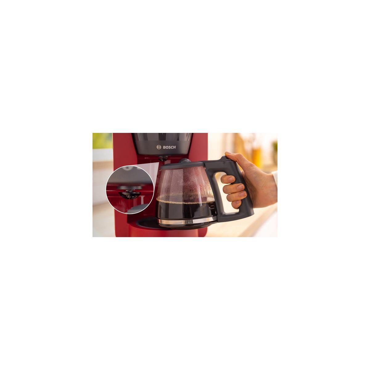 Bosch TKA3M134 Macchina per Caffe' con Filtro 1,25 L Rosso