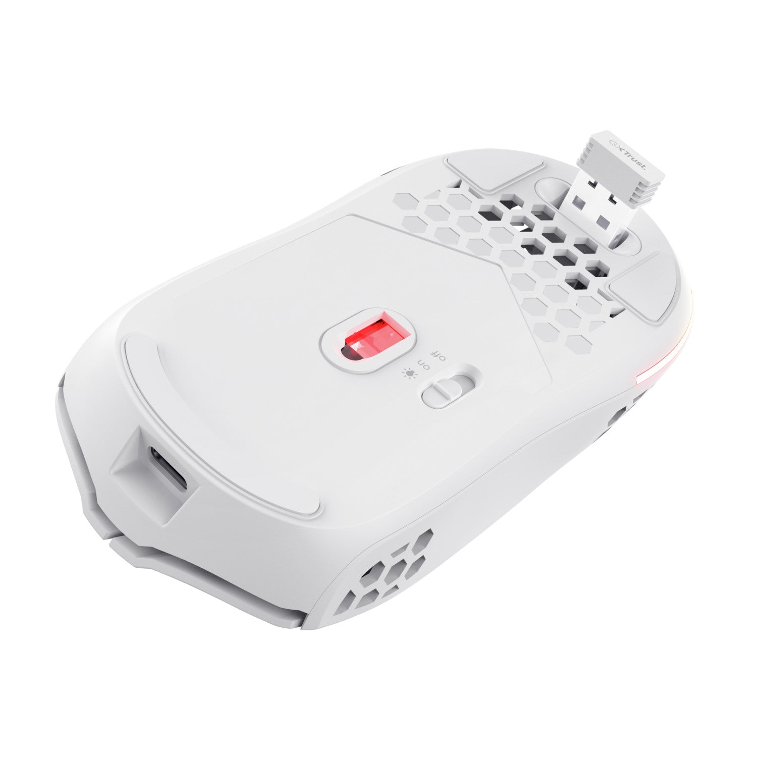 Trust GXT 929 Helox mouse Giocare Mano destra RF Wireless Ottico 4800 DPI Bianco