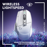 Logitech G G502 X Lightspeed Mouse Mano Destra RF Wireless Ottico 25600 DPI Bianco