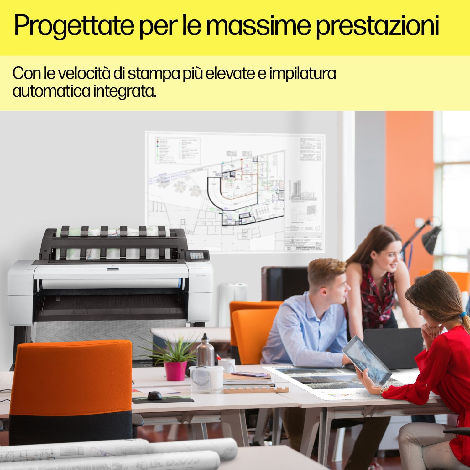 HP 3XB78A Stampante T2600 Grandi Formati Getto d'Inchiostro a Colori 2400x1200 DPI A0 841x1189 mm LAN Bianco Nero