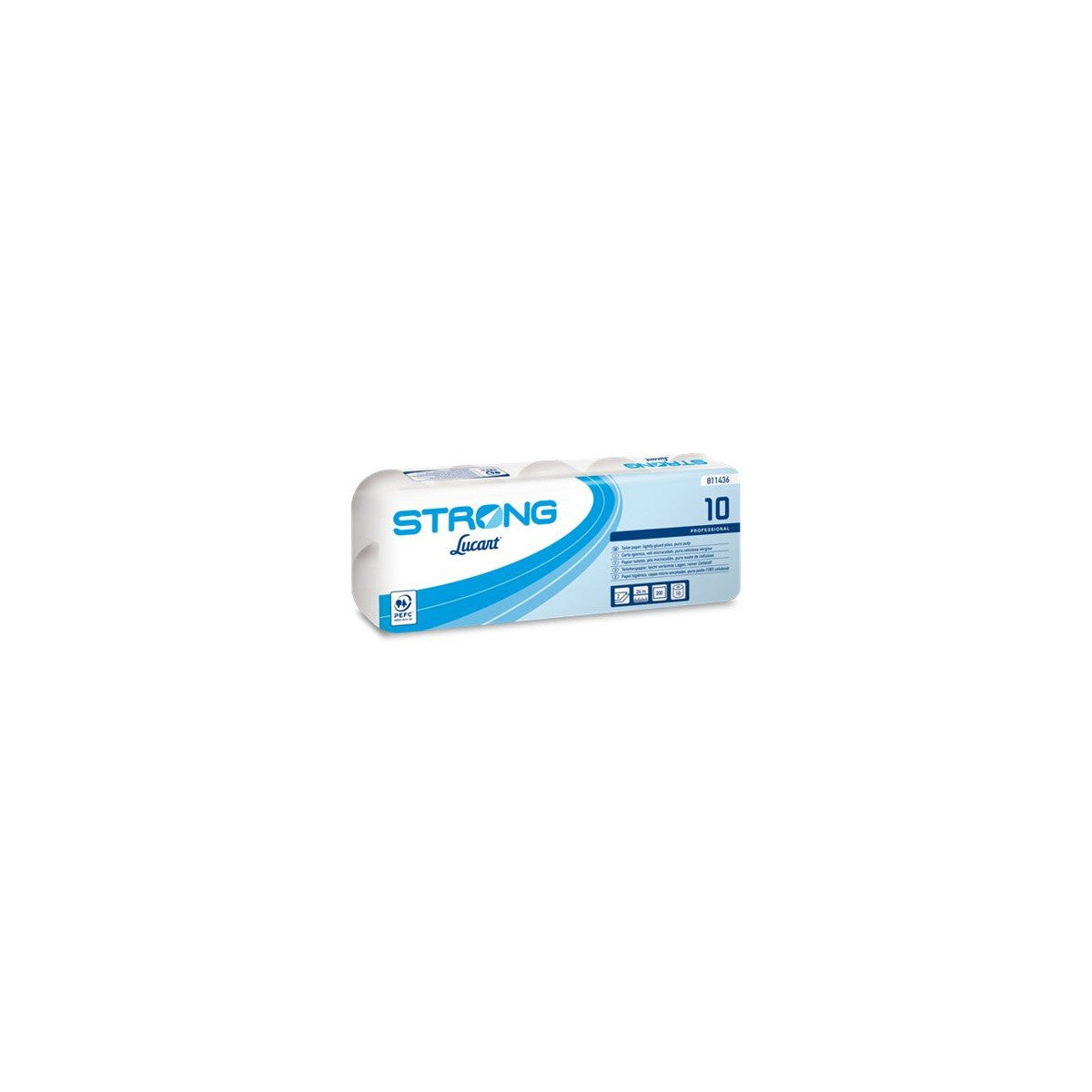 Lucart Carta Igienica Strong 2 Veli Pura Cellulosa 200 Strappi 24m - Confezione 10 Rotoli