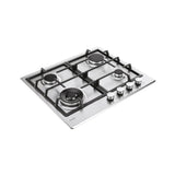 Candy Moderna CHG6BF4WTX Piano cottura Acciaio inox Da incasso 60 cm Gas 4 Fornelli