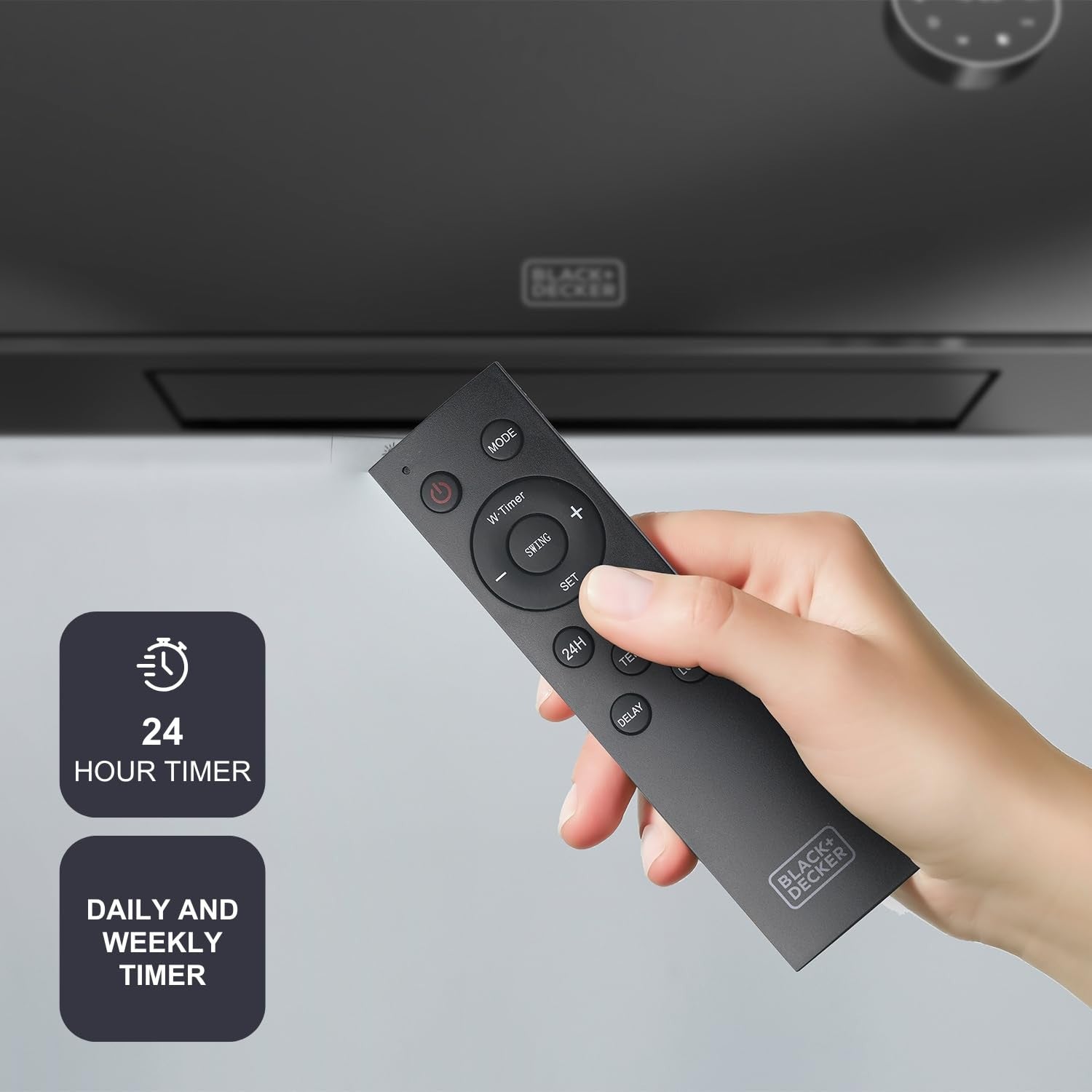 Black Decker Termoventilatore Da Parete Ceramico BXWSH2001E 2000W Con Telecomando