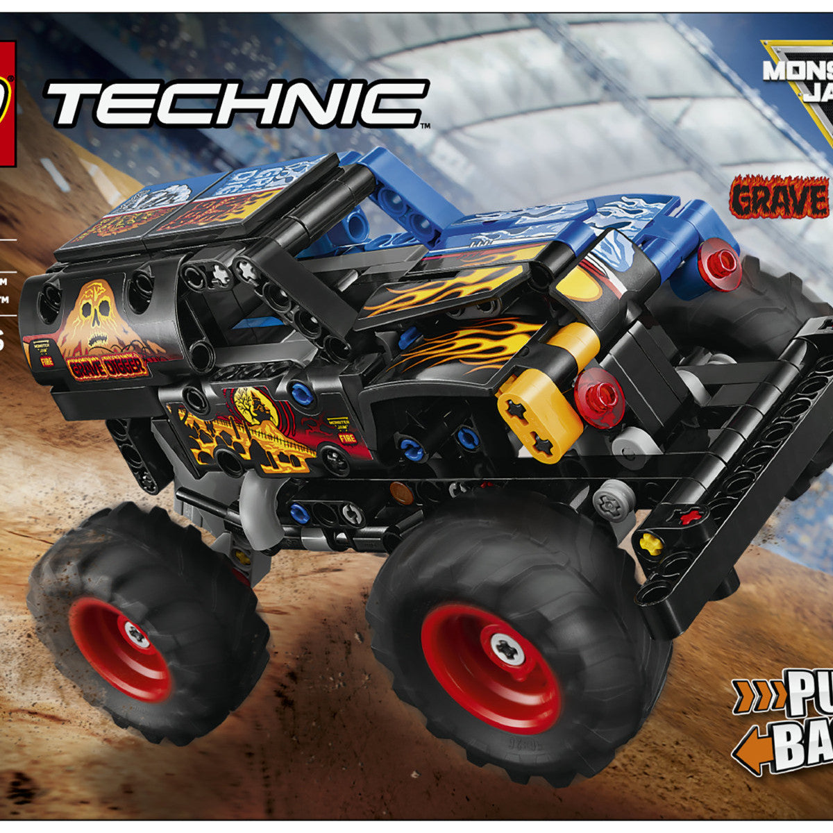 Set costruzioni LEGO 42219 TECHNIC Monster Jam Grave Digger Fuoco e Gh