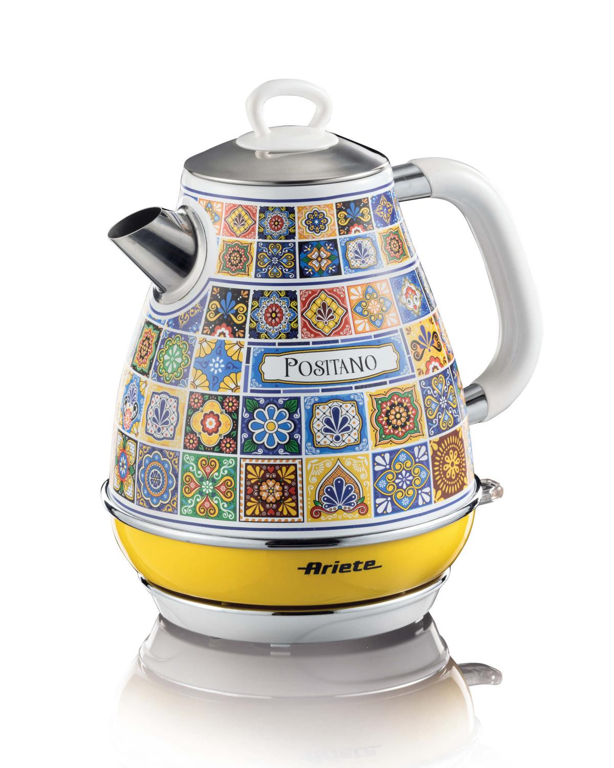 Ariete 2869 Bollitore Positano, Bollitore Elettrico, 1,7L, Infusi, the, tisane, Base cordless, Autospegnimento