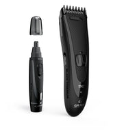 GA.MA Set Black Titanium T744: Tagliacapelli e Trimmer da Viaggio per Naso e Orecchio con Lama in Titanio