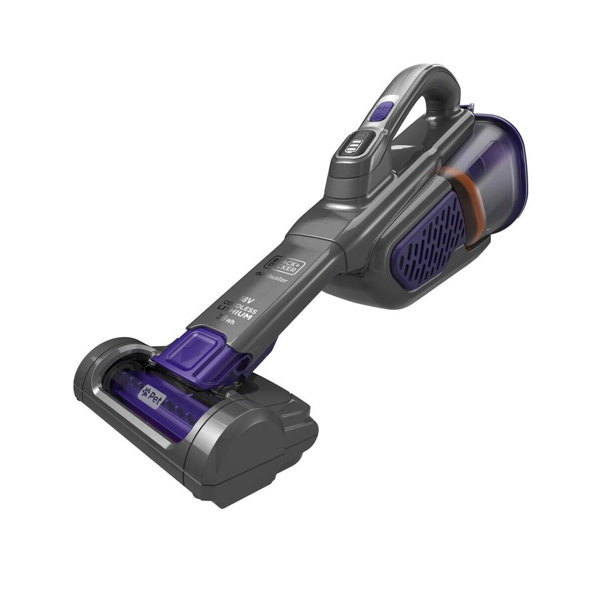 Black E Decker BHHV520BFP Aspiratore Portatile Senza Sacchetto Nero Viola