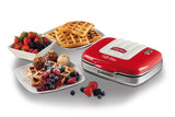 Ariete 1973 Waffle Maker Party Time - Piastra Elettrica per Waffle - Piastre Antiaderenti - 700 Watt - Rosso