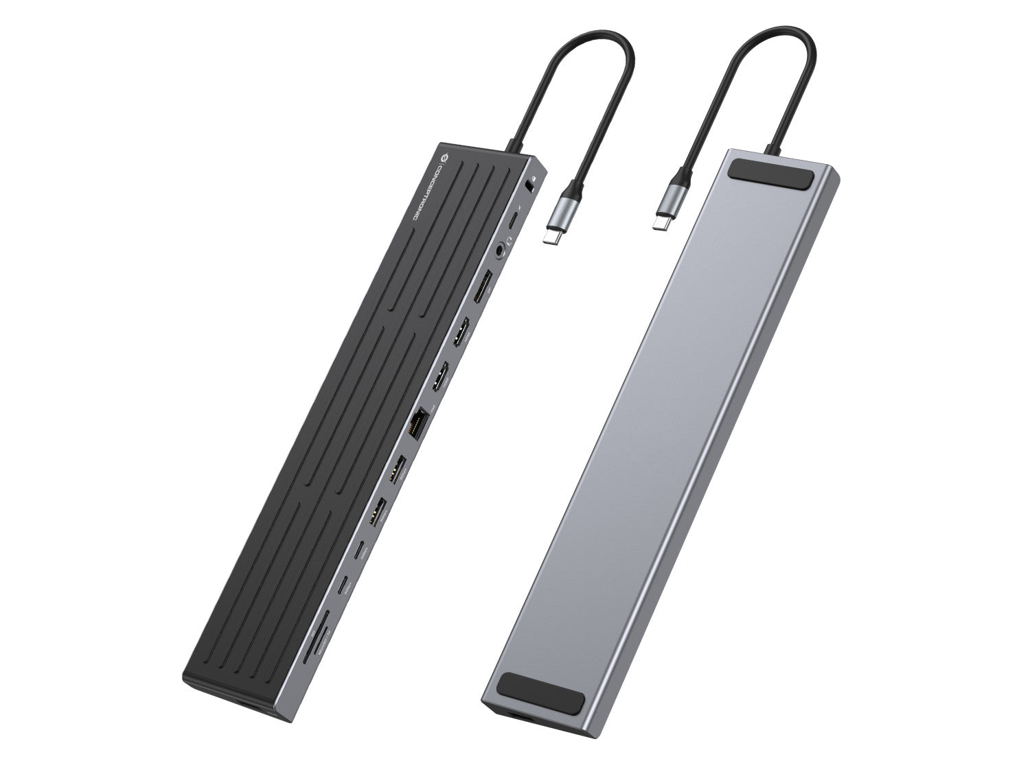 Conceptronic DONN32B replicatore di porte e docking station per laptop Cablato USB 3.2 Gen 1 (3.1 Gen 1) Type-C Grigio, Argento