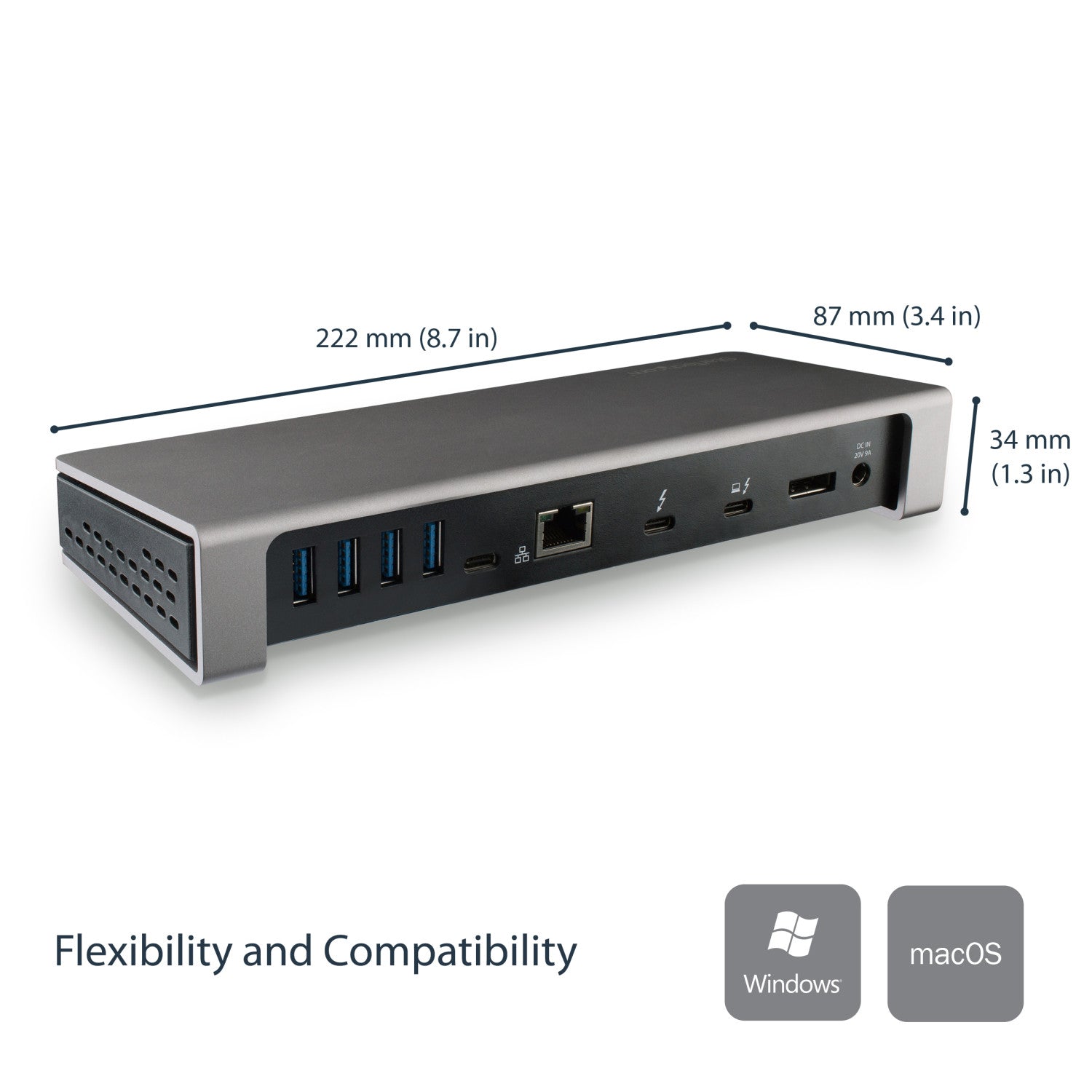 StarTech.com Dock Thunderbolt 3 con lettore SD per doppio schermo - Dual 4K 60hz - 6x porte USB 3.0