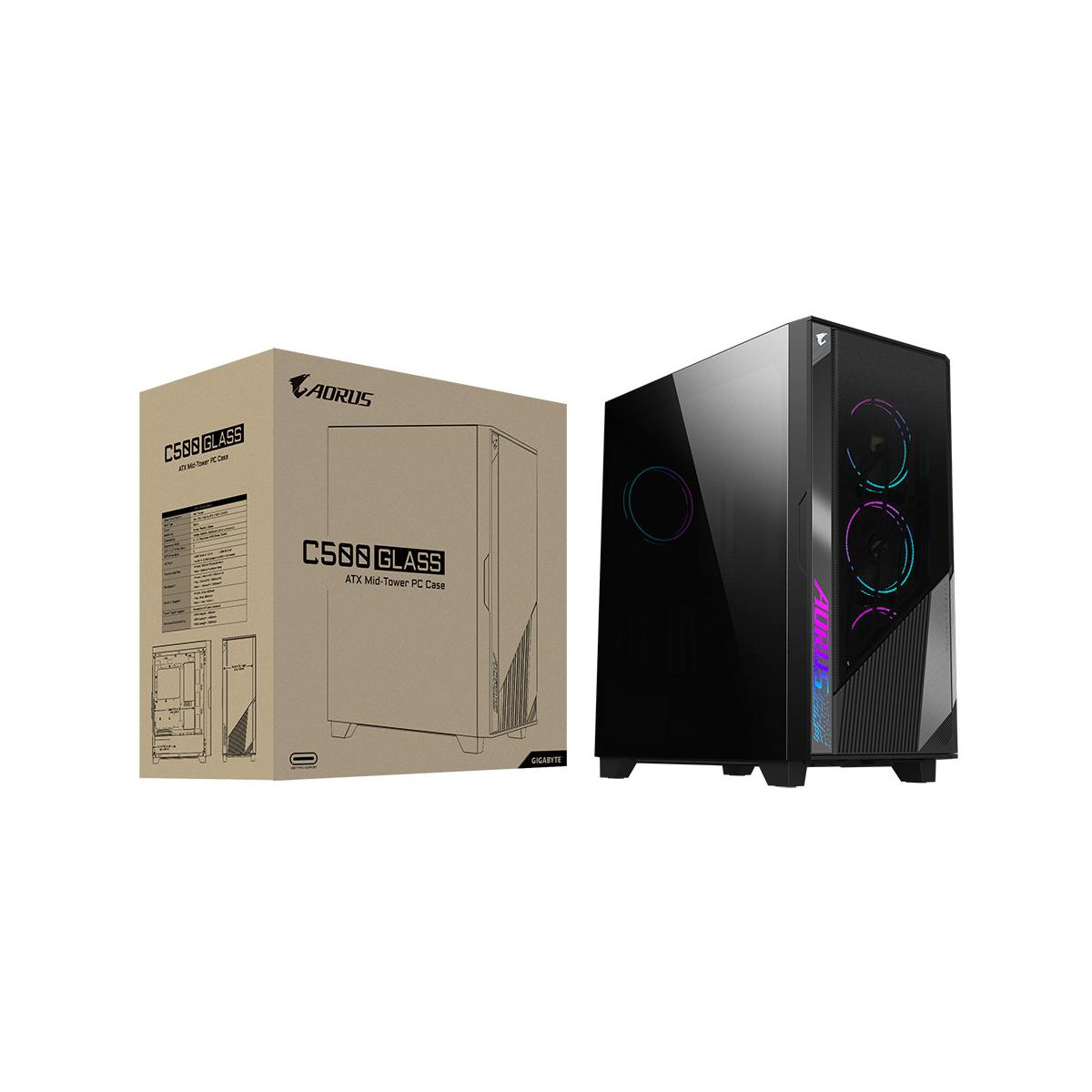 GIGABYTE GB AC500G ST computer case Midi Tower custodia da gioco Nero