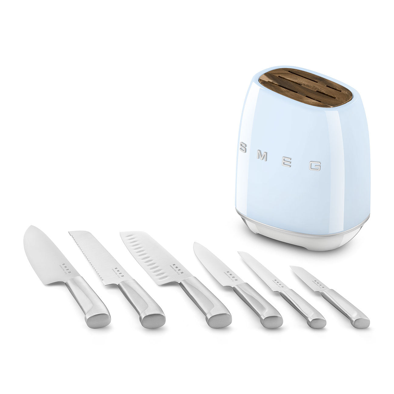 Smeg Ceppo con coltelli 50 s Style - Azzurro LUCIDO - KBSF02PB