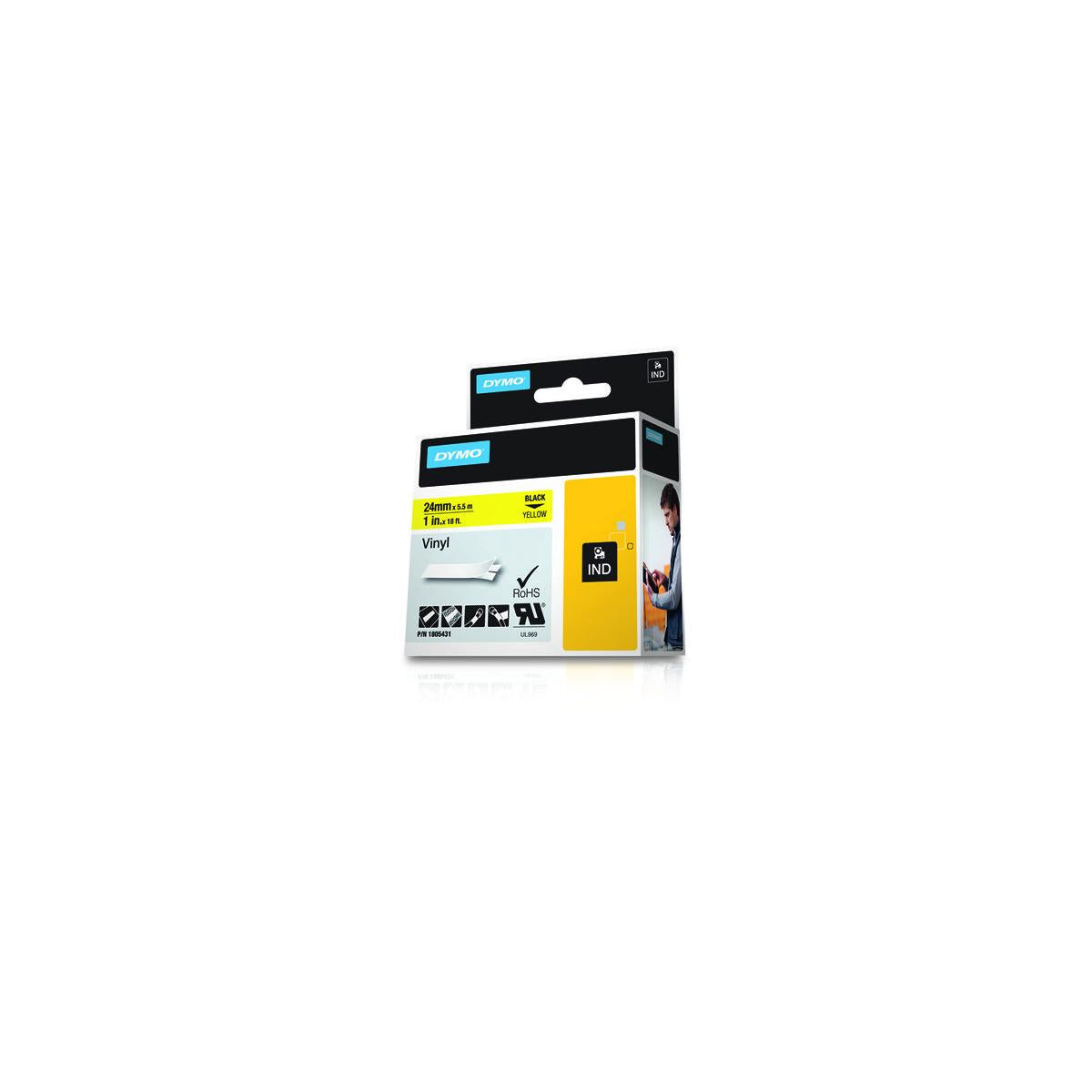 DYMO 1805431 nastro per etichettatrice Nero su giallo
