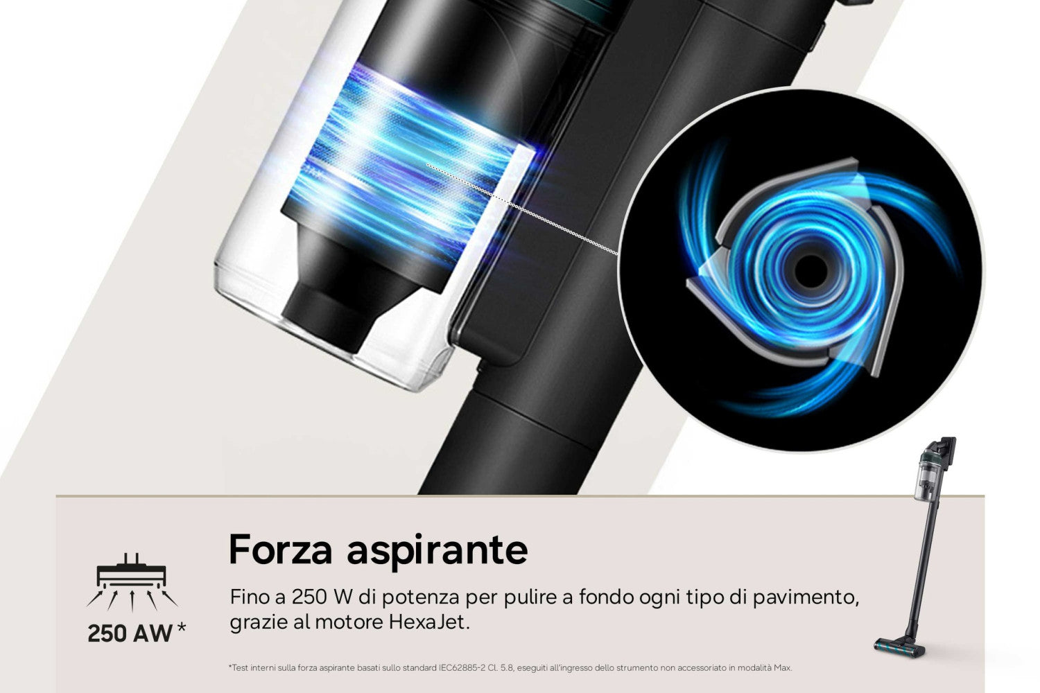 Samsung Aspirapolvere senza filo Jet 85S Complete 250W VS70H25WFT