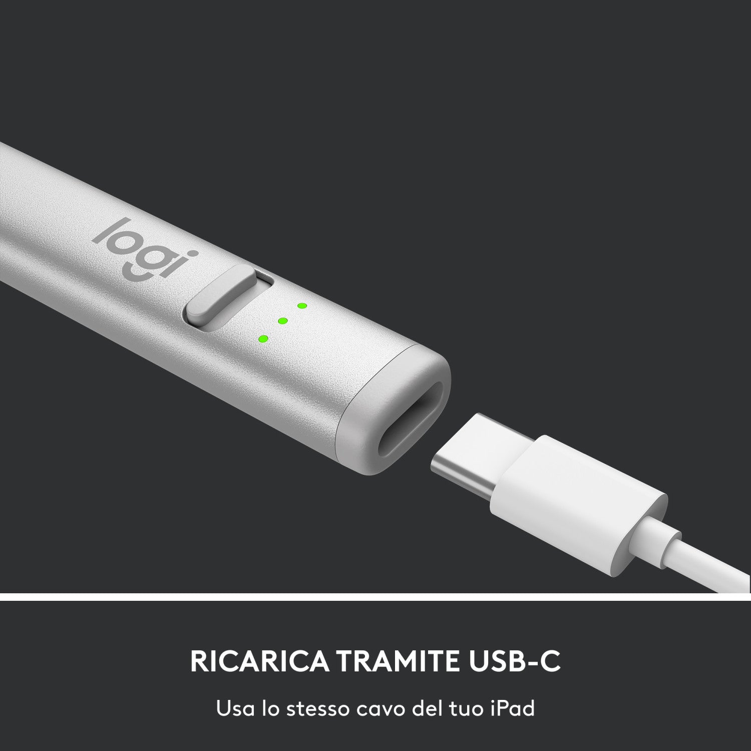 Logitech Crayon Penna Pencil Touchscreen per Apple Ipad Argento