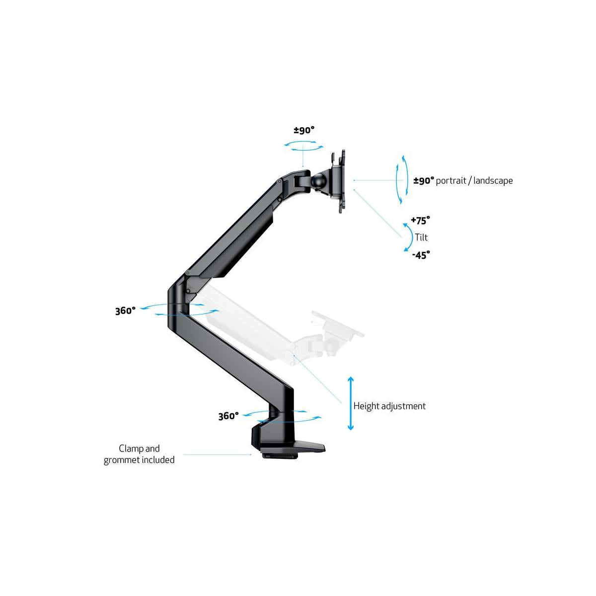 Multibrackets 7174 supporto da tavolo per Tv a schermo piatto 81,3 cm (32") Nero Scrivania