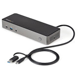 StarTech.com USB-C e USB-A Dock - Docking station universale triplo monitor DisplayPort e HDMI 4K 60Hz - 85W Power Delivery, Hub 6x USB, GbE, Audio - Docking station USB tipo C/USB 3.1 Gen 2 10Gbps