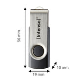 Intenso USB 64GB OFFICE LINE 3.2 Gen1 Silver-Black unità flash USB USB tipo A 3.2 Gen 1 (3.1 Gen 1) Nero, Argento