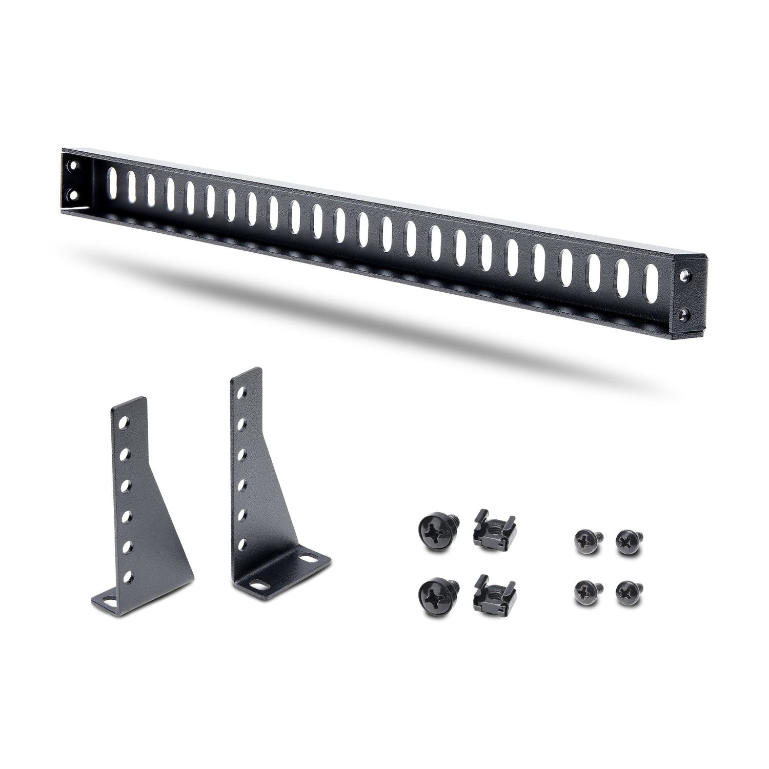 StarTech.com Pannello passacavi montabile a rack 1U con profondità regolabile, Guida di supporto per cavi per server/armadi rack da 19", Cable management panel per pannelli patch/switch/PDU