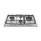 Hotpoint Ariston PCN R643N T/IX/HA Piano cottura 60 cm, griglie smaltate effetto ghisa, 4 fuochi di cui 1 tripla corona