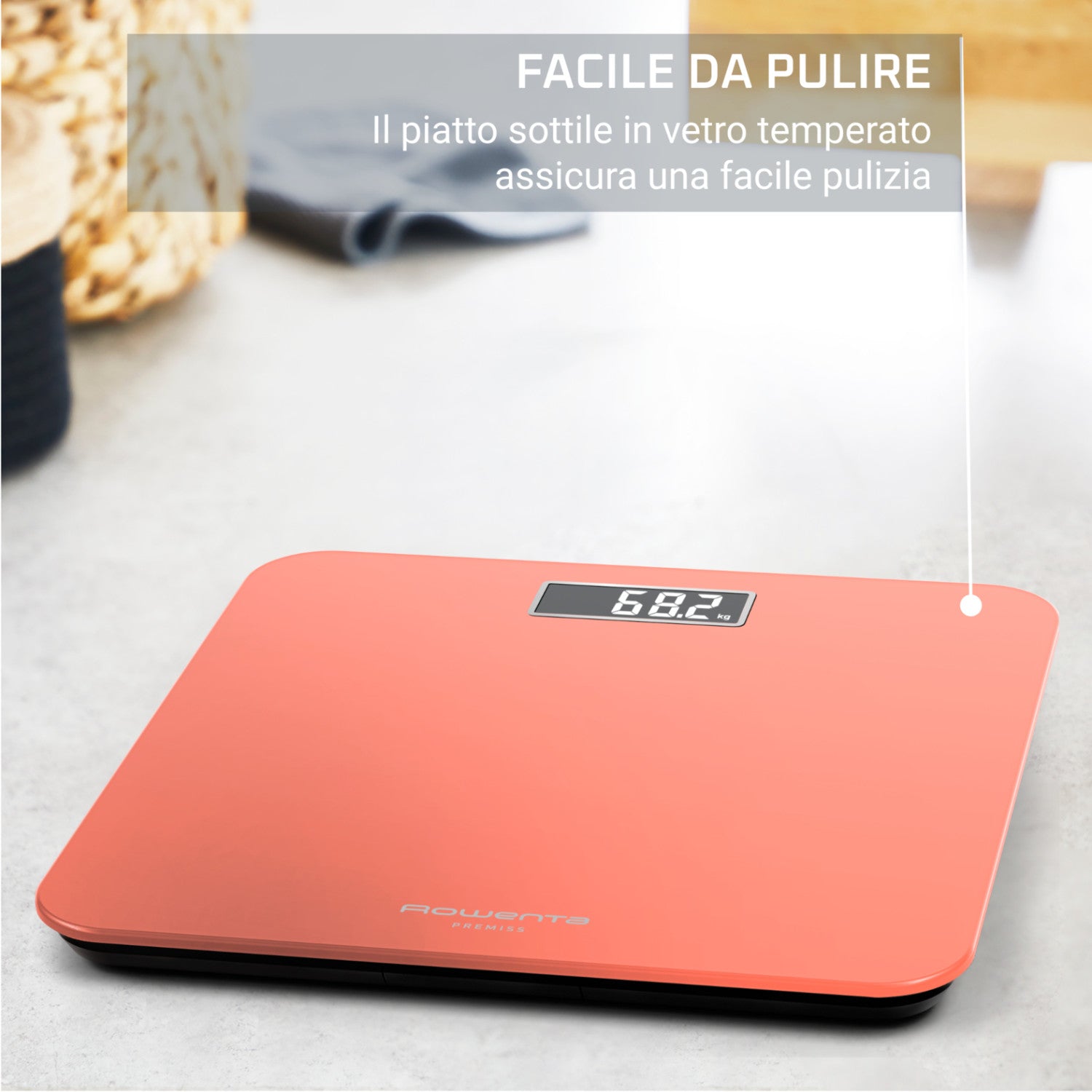 Rowenta Premiss 2.0, Bilancia da Bagno, Display LCD Facile da Leggere, Scenario, BS1803