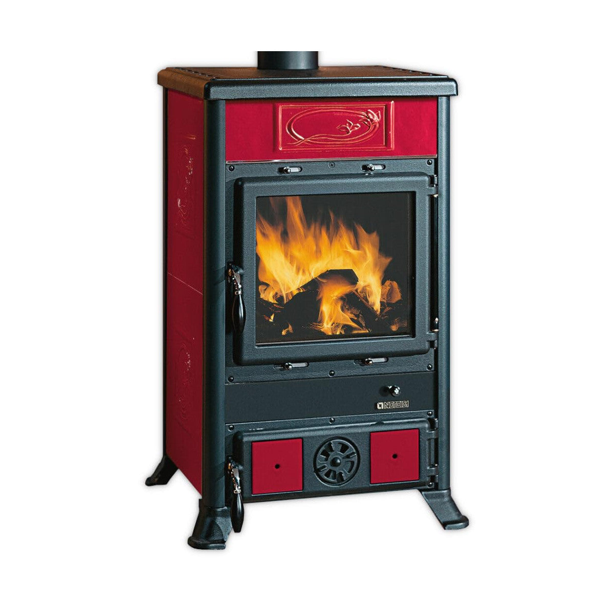 La Nordica Stufa A Legna Rossella R1.16 Ceramica Liberty Bordeaux 9 Kw
