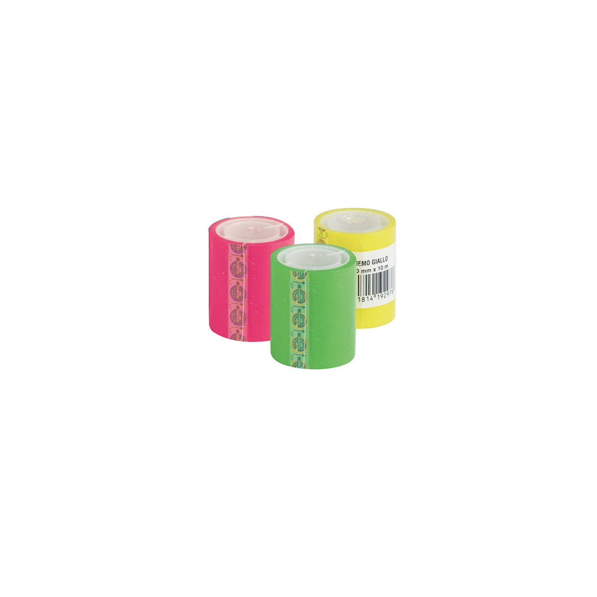 Eurocel Ricarica Nastro Adesivo Memograph 50 mm x 10 m Giallo Fluo PVC - Confezione 12 Pezzi