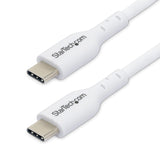 StarTech.com Cavo USB-C bianco da 2m, cavo di ricarica USB 2.0 Tipo-C per laptop, Power Delivery 60W 3A, rivestimento in TPE, cavo di trasferimento dati USB-C, M/M