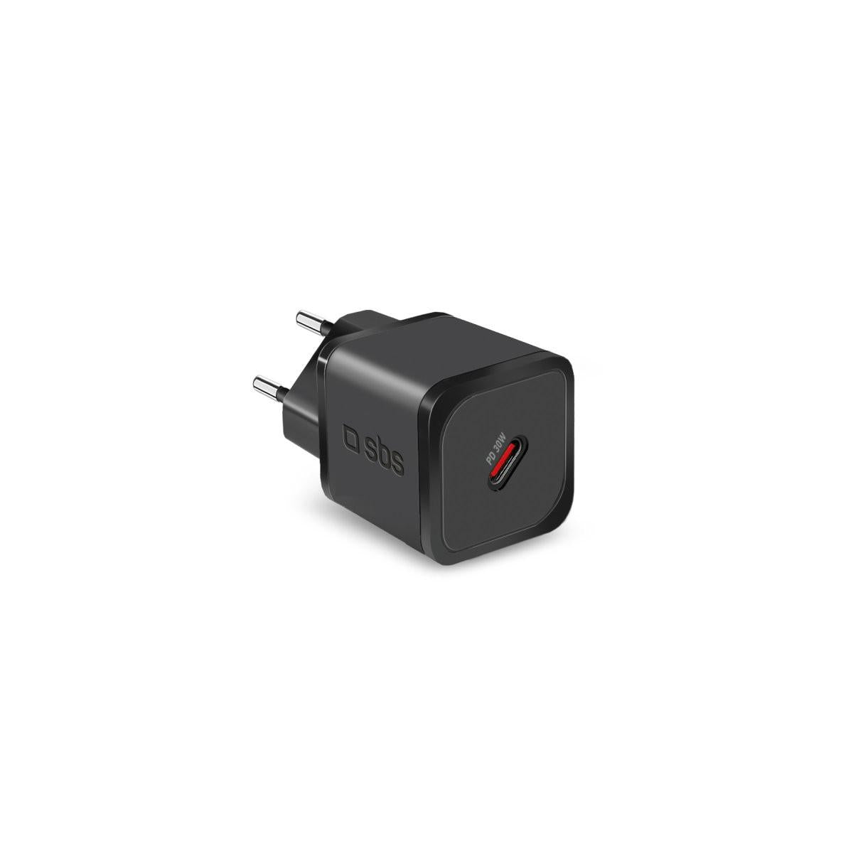 SBS TETRGAN1C30W Caricabatterie per dispositivi mobili Cuffie. Computer portatile. Smartphone. Orologio intelligente. Tablet Nero AC Ricarica rapida Interno