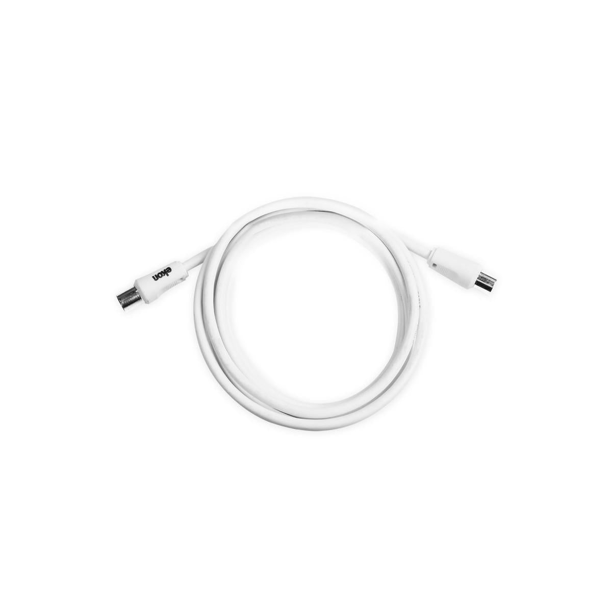Ekon 135629 Cavo Antenna 9.5 mm M F 1.8 mt Bianco
