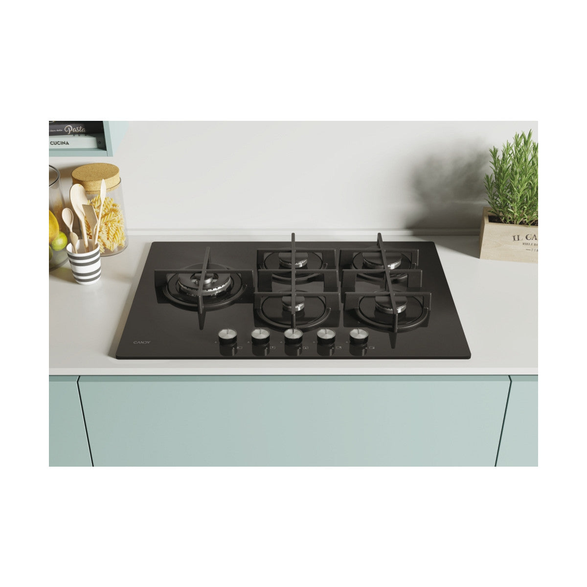 Candy ESSENZA CDIV7GWLE4WB Nero Da incasso 60 cm Gas 5 Fornelli