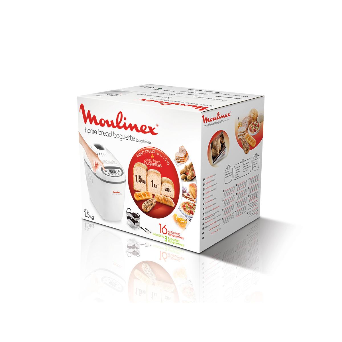 Macchina per il Pane Moulinex OW6101 16 Programmi Preimpostati 3 Velocita' 1650 W Bianco
