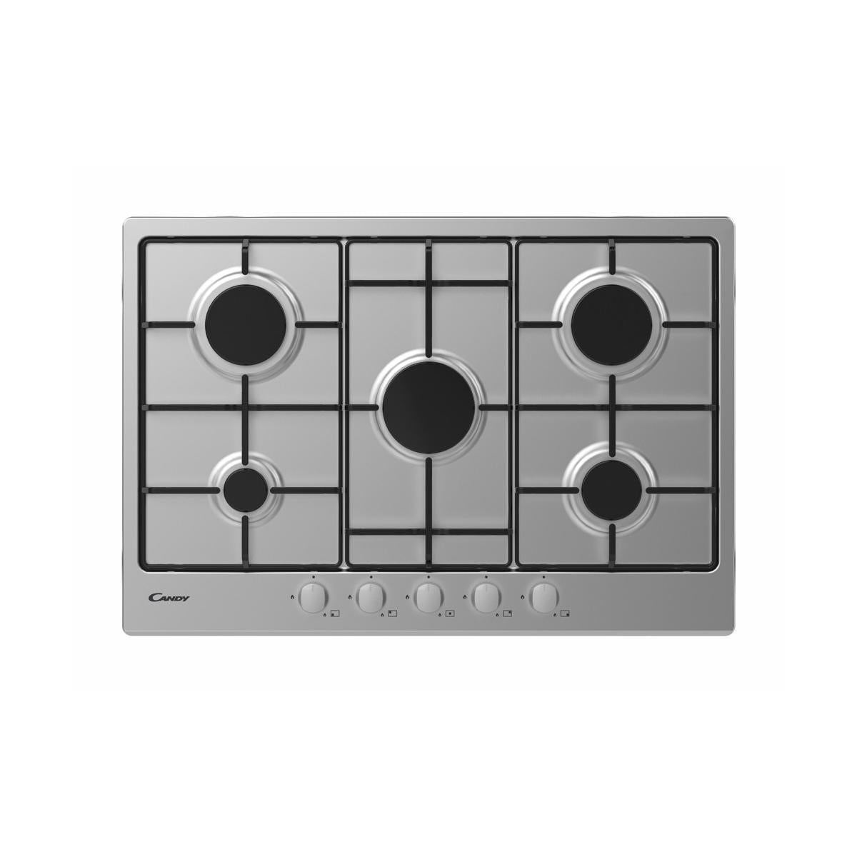 Candy Timeless CHW7X Piano Cottura da Incasso Gas 4 Fornelli Acciaio Inossidabile