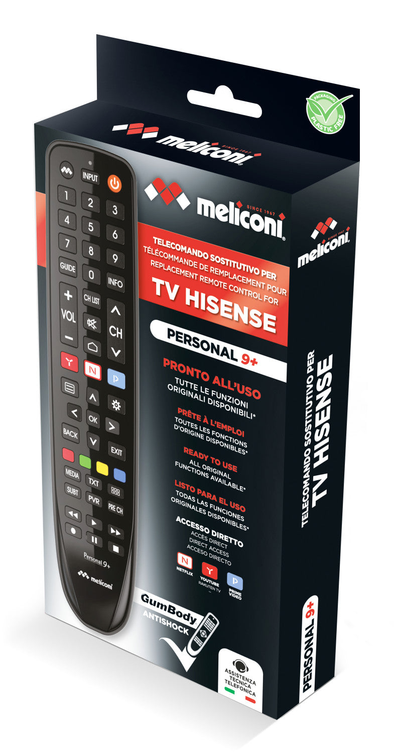 Meliconi Gumbody Personal 9 , Telecomando per TV HISENSE