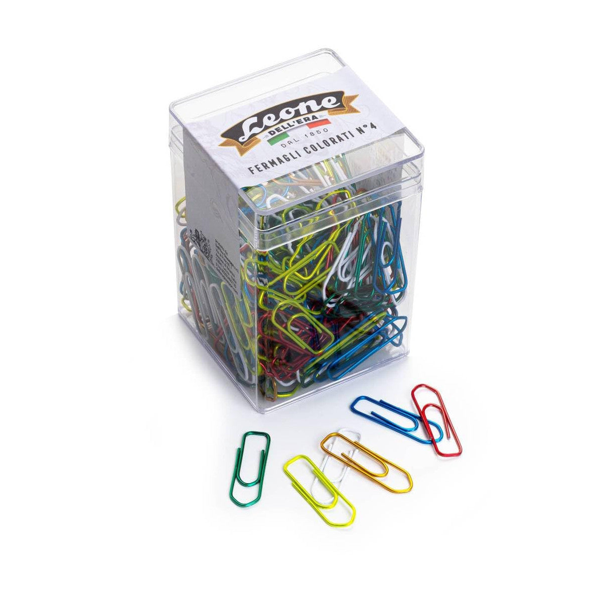 Leone Dell'Era Fermagli Metallizzati N 4 - 32 mm, Colori Assortiti, Confezione 250 Pezzi