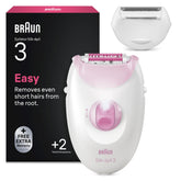 Braun Epilatore Elettrico Silk-épil 3 3-031 Bianco/Rosa