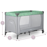 Momi Lettino Da Viaggio Belove 3 In 1 Con Materassino E Borsa, 0-36 Mesi, Max 15 Kg, 125x65x78 Cm, Verde